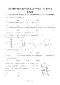 2024-2025学年四川省泸州市老窖天府中学高二（下）期中数学试卷（含答案）