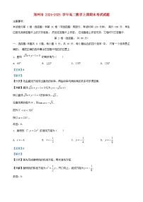 河南省郑州市2024_2025学年高二数学上学期期末考试试题卷含解析