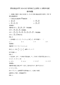 四川省达州市2024-2025学年高二上学期11月期中考试数学试卷（解析版）
