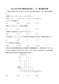2024-2025学年甘肃省庆阳市高二（下）期末数学试卷（含解析）