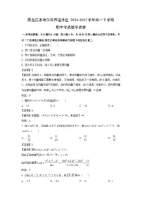黑龙江省哈尔滨市道外区2024-2025学年高一下期中考试数学试卷（解析版）