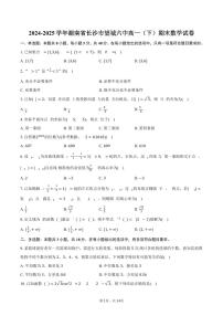 2024-2025学年湖南省长沙市望城六中高一（下）期末数学试卷（含解析）