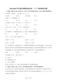2024-2025学年贵州省黔西南州高一（下）期末数学试卷（含解析）
