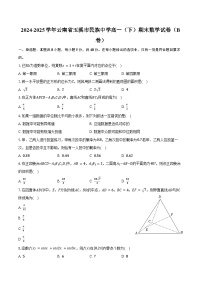 2024-2025学年云南省玉溪市民族中学高一（下）期末数学试卷（B卷）（含解析）