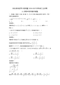 河北省保定市六校联盟2024-2025学年高二上学期11月期中联考数学试卷（解析版）