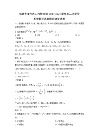 福建省漳州市乙丙校联盟2024-2025学年高二上学期期中教学质量检测数学试卷（解析版）