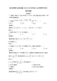 浙江省衢州五校联盟2024-2025学年高二上学期期中联考数学试卷（解析版）