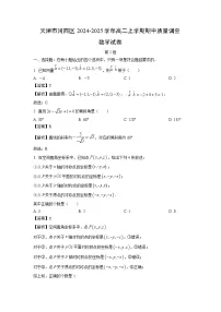 天津市河西区2024-2025学年高二上学期期中质量调查数学试卷（解析版）