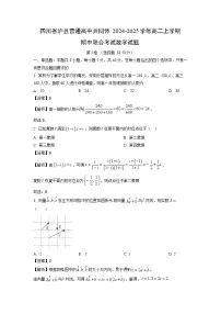 四川省泸县普通高中共同体2024-2025学年高二上学期期中联合考试数学试卷（解析版）