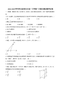 河北省邢台市2024-2025学年高一下学期7月期末测试数学试卷（含答案）含答案解析