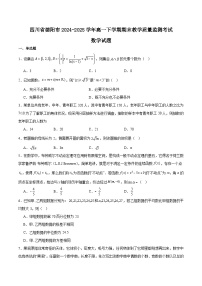 四川省德阳市2024-2025学年高一下学期期末考试数学试题（Word版附解析）