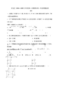 天津市河北区2024_2025学年高一下册期末数学检测试卷[附答案]