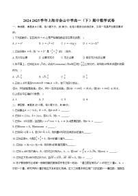 2024-2025学年上海市金山中学高一（下）期中数学试卷(含答案）