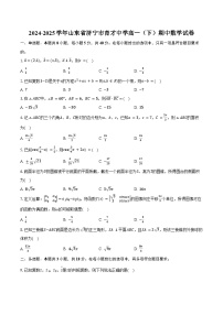2024-2025学年山东省济宁市育才中学高一（下）期中数学试卷（含解析）