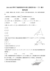 2024-2025学年广东省深圳市华中师大龙岗附中高一（下）期中数学试卷（含解析）