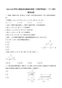 2024-2025学年云南省西双版纳州曲靖一中景洪学校高一（下）期中数学试卷（含解析）
