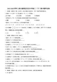2024-2025学年上海市普陀区长征中学高二（下）期中数学试卷（含答案）