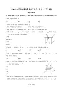 2024-2025学年新疆乌鲁木齐市兵团二中高一（下）期中数学试卷（含答案）