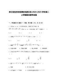 浙江省杭州市钱塘区杭四江东2024-2025学年高二上学期期末数学试题（含答案解析）