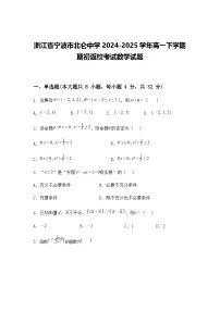 浙江省宁波市北仑中学2024-2025学年高一下学期期初返校考试数学试题（含答案解析）