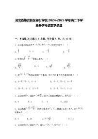 河北省雄安新区部分学校2024-2025学年高二下学期开学考试数学试题（含答案解析）