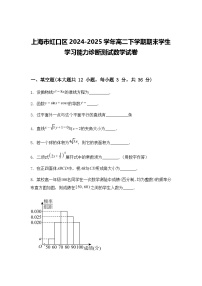 上海市虹口区2024-2025学年高二下学期期末学生学习能力诊断测试数学试卷（含答案解析）