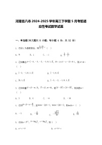 河南省八市2024-2025学年高三下学期5月考前适应性考试数学试题（含答案解析）