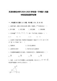 天津市崇化中学2024-2025学年高一下学期5月期中阶段测试数学试卷（含答案解析）