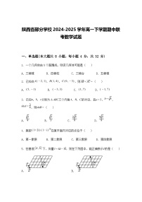 陕西省部分学校2024-2025学年高一下学期期中联考数学试题（含答案解析）