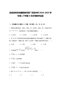 安徽省蚌埠市固镇县毛钽厂实验中学2024-2025学年高二下学期4月月考数学试题（含答案解析）