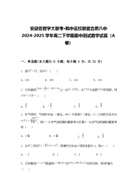 安徽省智学大联考·皖中名校联盟合肥八中2024-2025学年高二下学期期中测试数学试题（A卷）（含答案解析）