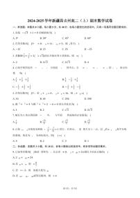 2024-2025学年新疆昌吉州高二（上）期末数学试卷（含答案）