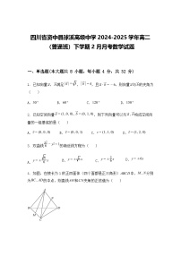 四川省资中县球溪高级中学2024-2025学年高二（普通班）下学期2月月考数学试题（含答案解析）
