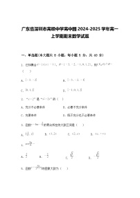 广东省深圳市高级中学高中园2024-2025学年高一上学期期末数学试题