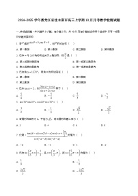 2024~2025学年黑龙江省佳木斯市高三上册10月月考数学试卷[有解析]