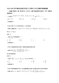 2024~2025学年湖北省武汉市高三上册10月月考数学试卷（附解析）