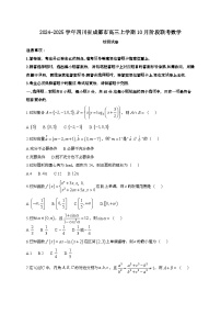 2024~2025学年四川省成都市高三上册10月阶段联考数学试卷[有解析]