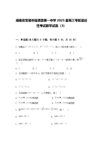 湖南省常德市临澧县第一中学2025届高三下考前适应性模拟考试数学试题（3）（含答案解析）