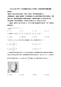 2024~2025学年广东省清远市高三上学期1月期末数学试卷