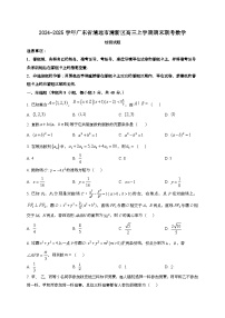 2024~2025学年广东省清远市清新区高三上学期期末联考数学试卷（含解析）