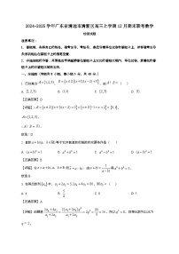 2024~2025学年广东省清远市清新区高三上学期12月期末联考数学试卷【有解析】