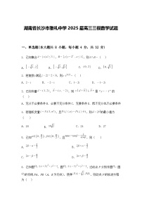 湖南省长沙市雅礼中学2025届高三下三模数学试题（含答案解析）