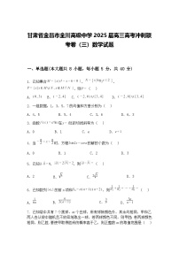 甘肃省金昌市金川高级中学2025届高三下高考冲刺联考卷（三）数学试题（含答案解析）
