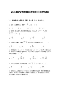 2025届安徽省临泉第二中学高三下三模数学试题（含答案解析）