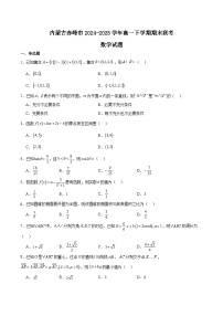 内蒙古赤峰市2024-2025学年高一下学期期末联考数学试题（Word版附解析）
