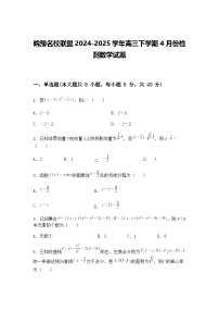皖豫名校联盟2024-2025学年高三下学期4月份检测数学试题（含答案解析）