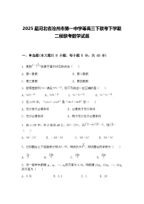2025届河北省沧州市第一中学等高三下联考下学期二模联考数学试题（含答案解析）