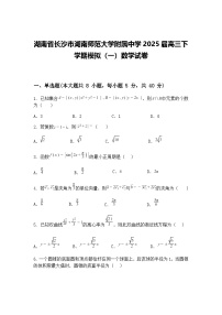 湖南省长沙市湖南师范大学附属中学2025届高三下学期模拟（一）数学试卷（含答案解析）