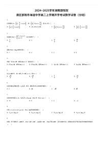 2024~2025学年湖南邵阳双清区邵阳市海谊中学高二上学期开学考试数学试卷（入学分班）（有答案解析）