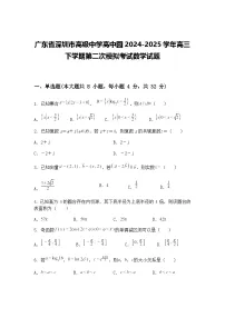 广东省深圳市高级中学高中园2024-2025学年高三下学期第二次模拟考试数学试题（含答案解析）